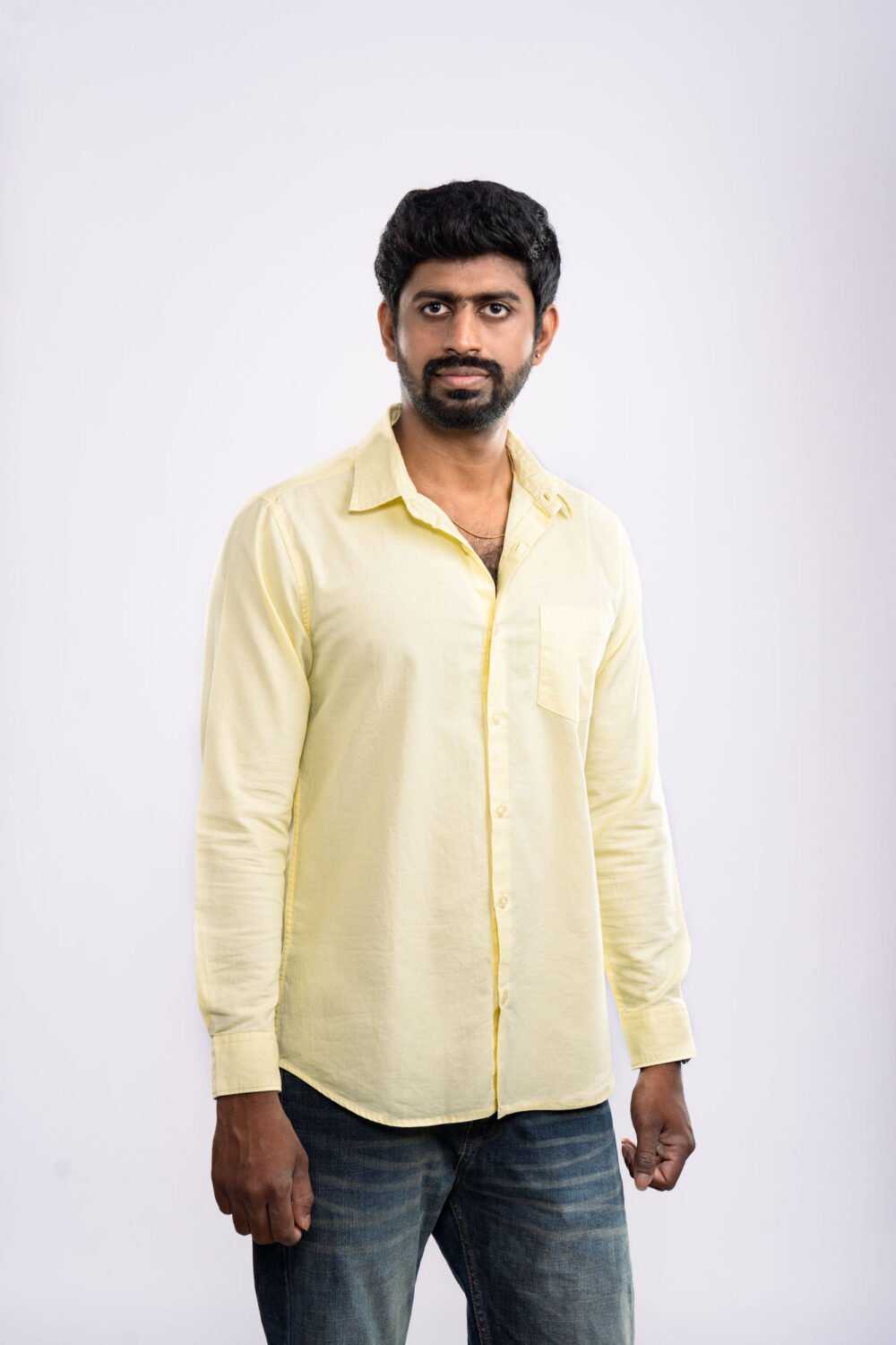Alternative view of Signature Oxford Yellow Shirt