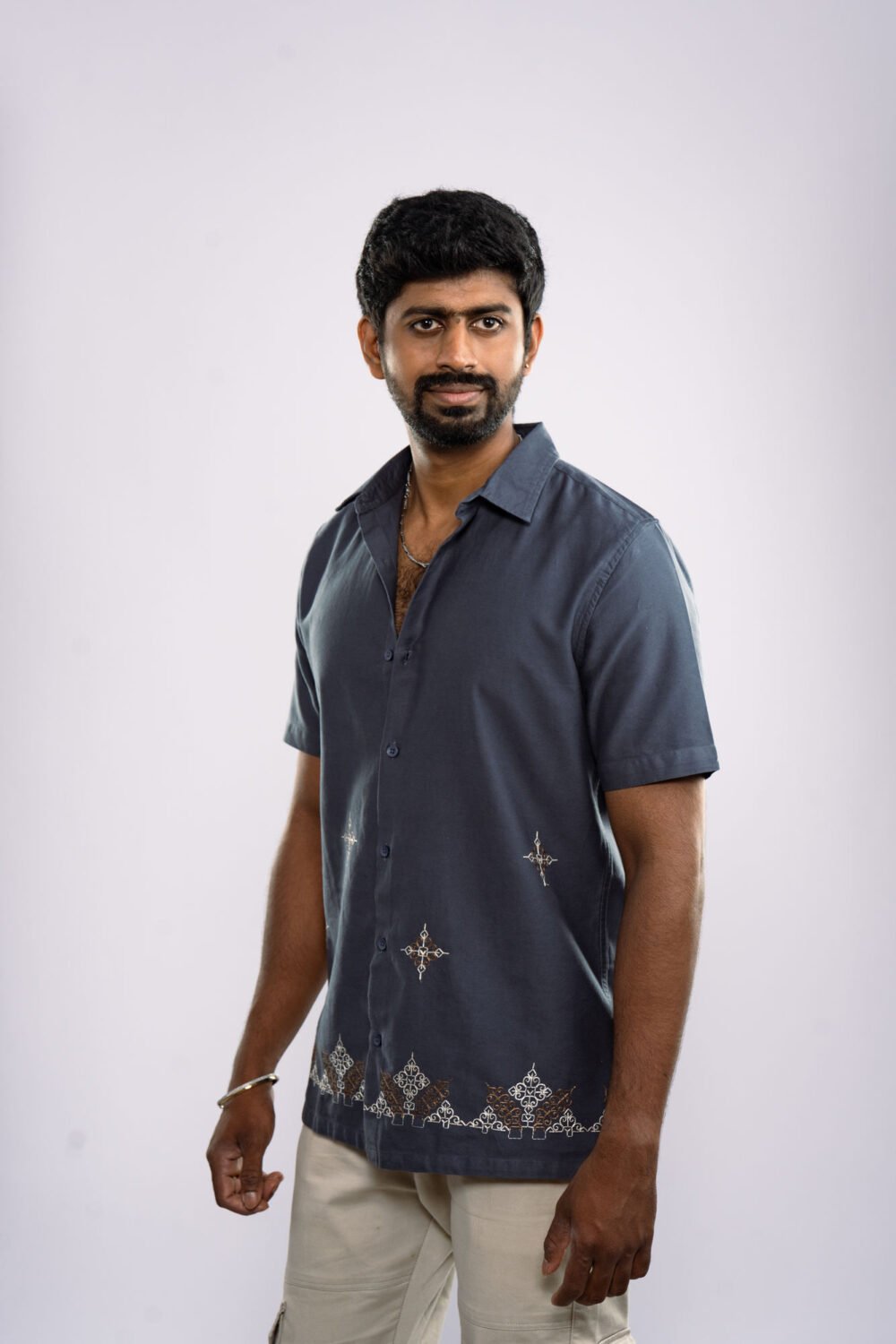Alternative view of Elephant Grey Embroidered Shirt