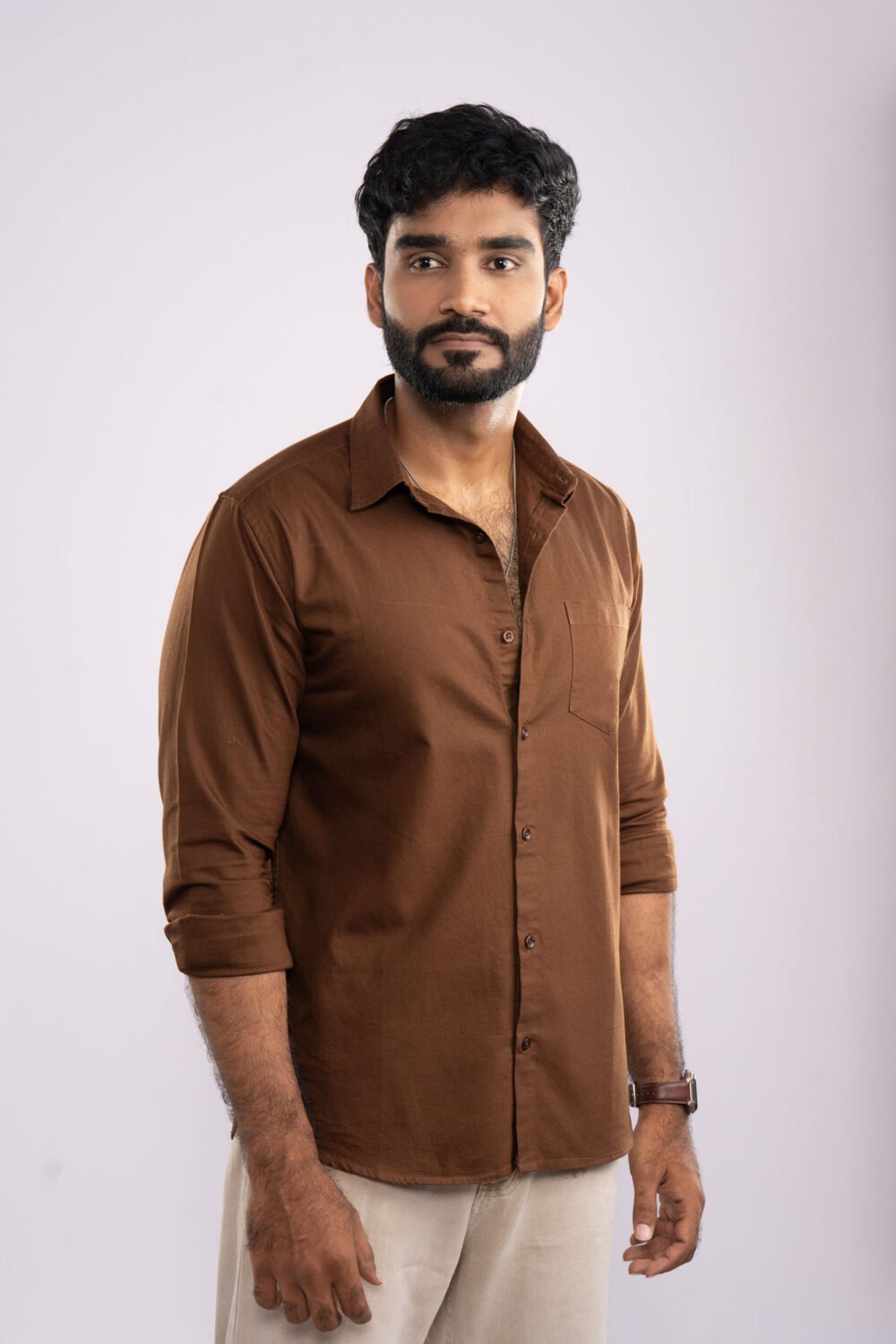 Alternative view of Signature Oxford Brown Shirt