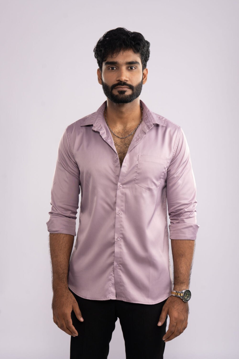 Twilight Lavender Satin Shirt