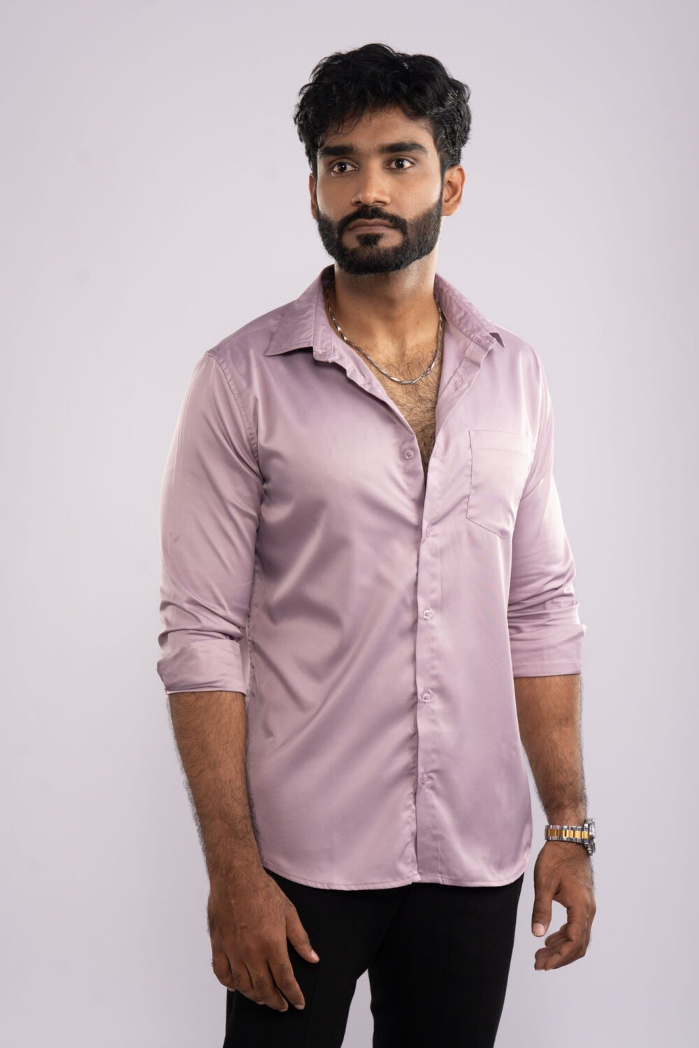 Alternative view of Twilight Lavender Satin Shirt