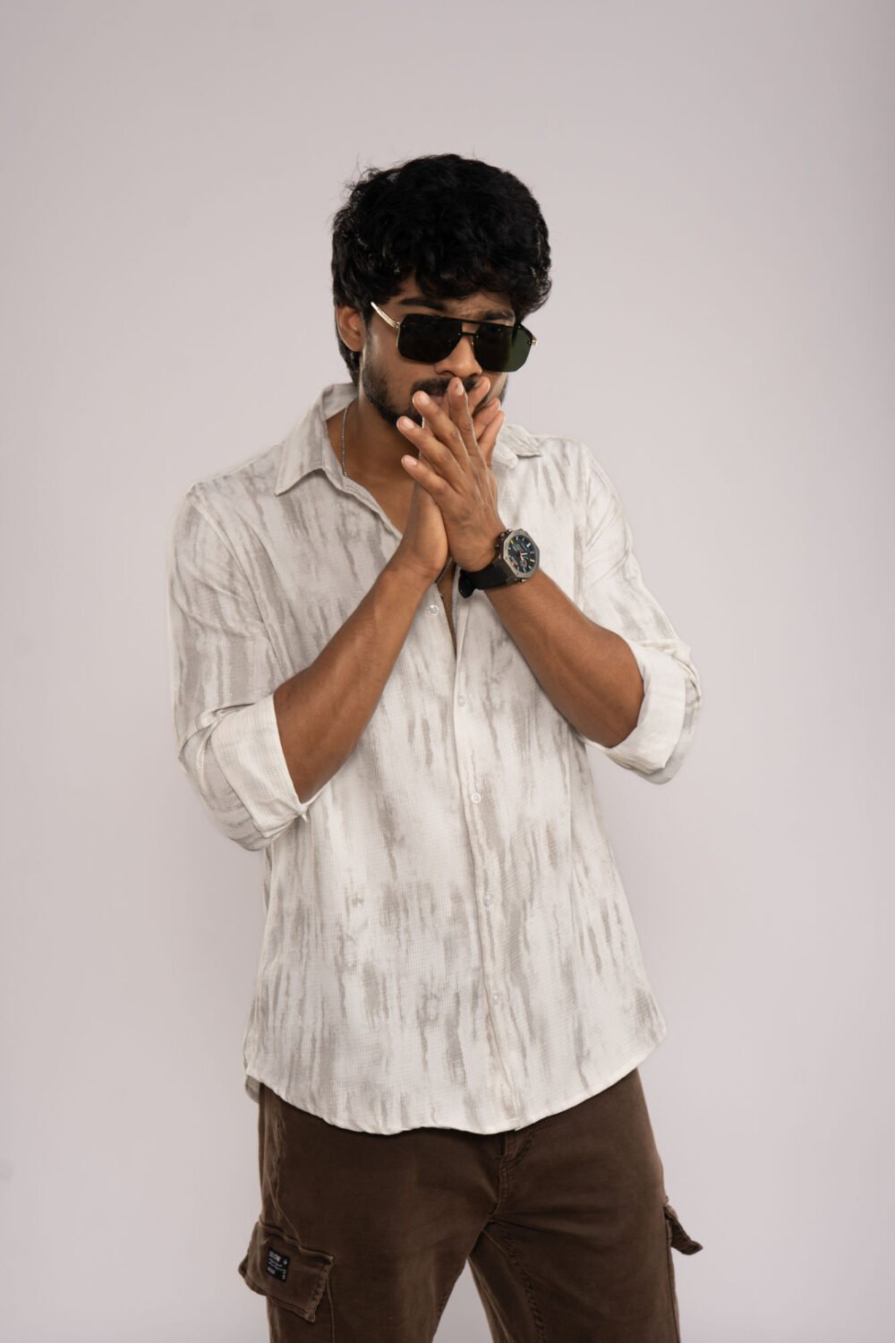 Pearl White Textured Shirt