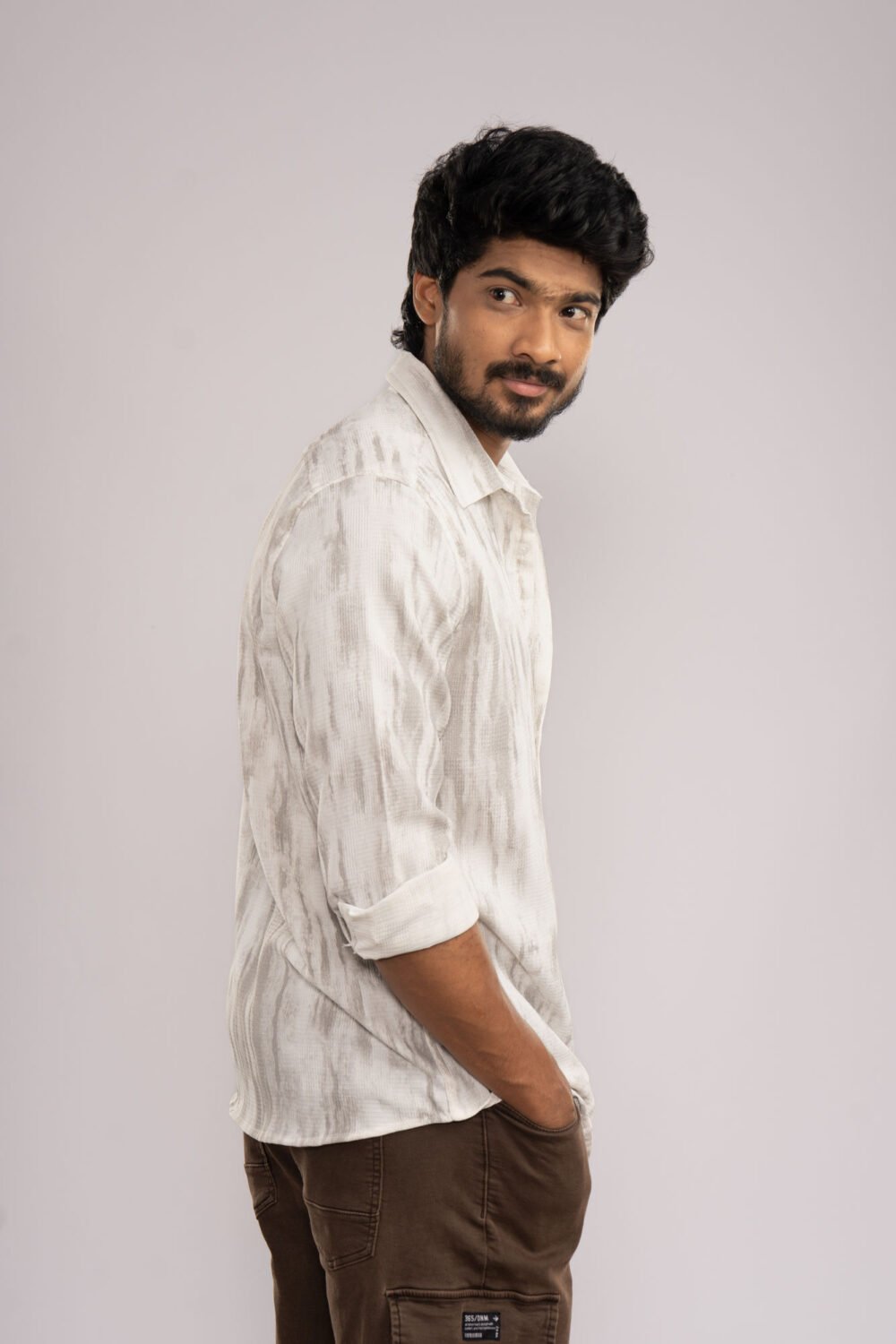 Alternative view of Pearl White Textured Shirt