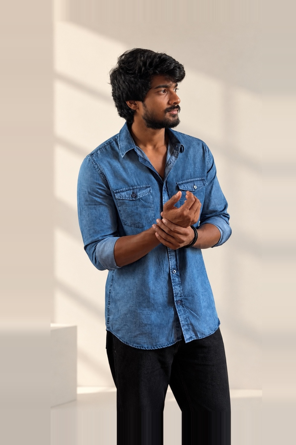 Steel Blue Denim Shirt