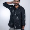 BLACK SWADE EMBROIDERY SHIRT
