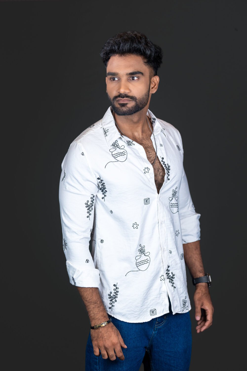 Alternative view of WHITE SWADE EMBROIDERY SHIRT
